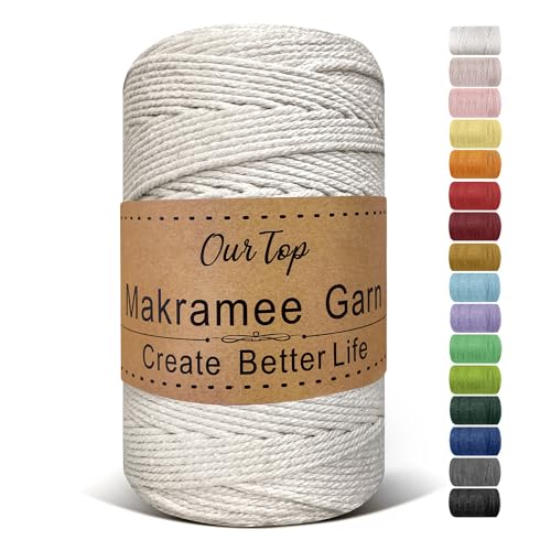Ourtop Premium Makramee Garn Natur 3mm X 300m