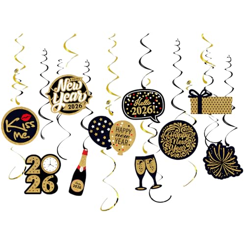 Silvester Deko 2026 10 Pcs Silvester Deko Happy