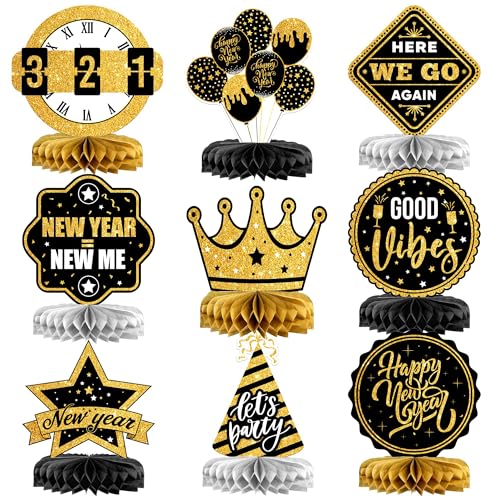 9 St Ck Neujahr Wabendekoration Neujahr Tischdekoration 2026