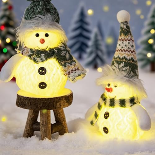 Igugi Weihnachtsdeko Schneemann Figuren Mit Led Licht 2