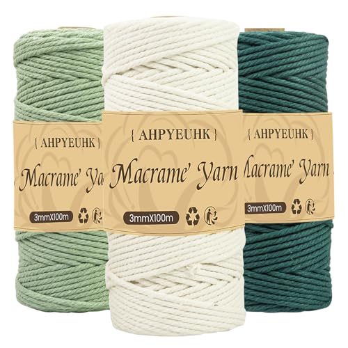 3 St Ck Makramee Garn 3mm X 100m