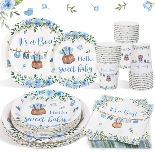 Heboland Babyparty Deko Junge Pappteller Set F R