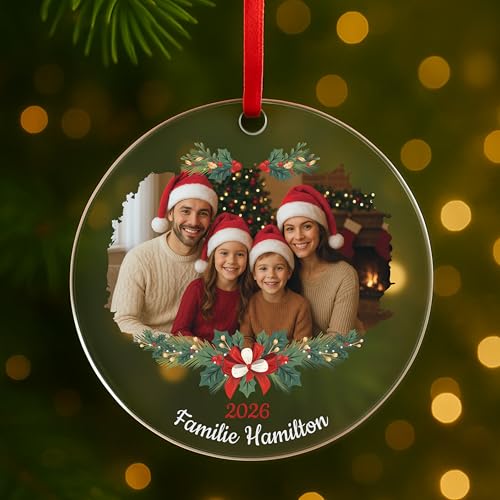 Laublust Personalisierter Weihnachtsbaumschmuck Weihnachtskugel Mit Foto Wunschtext Aus