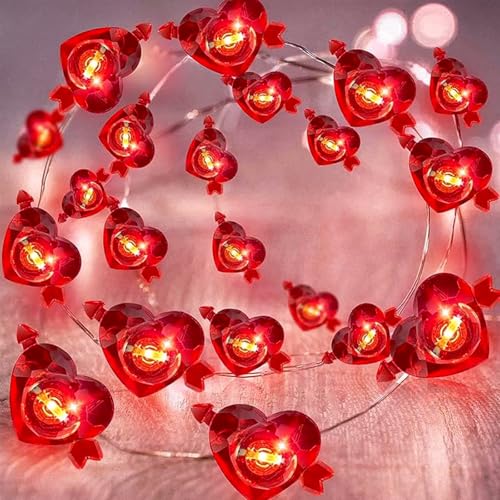 Kaleora Herzchen Lichterkette 2m 20 Led Herzf Rmige