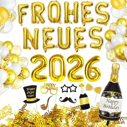 Silvester Deko 2026 Party Set Neujahr Deko Ballon