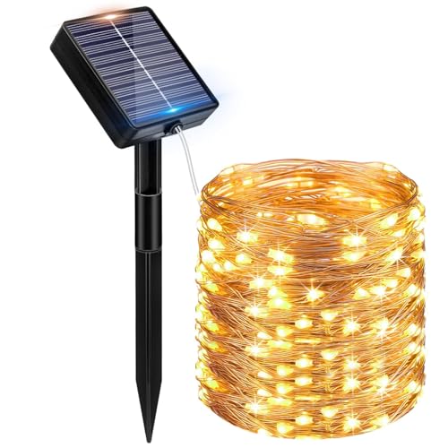 Peasur Solar Lichterkette Aussen 12m 120 Led Solarlichterkette