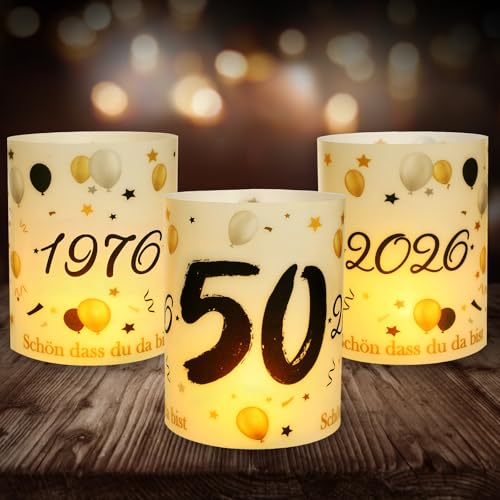 12 Windlicht Tischdeko 50 Geburtstag Seutgjie 50 Geburtstag