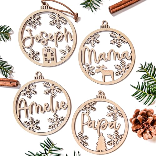 Personalisierte Weihnachtskugel Mit Name Aus Holz Christbaumkugel Als