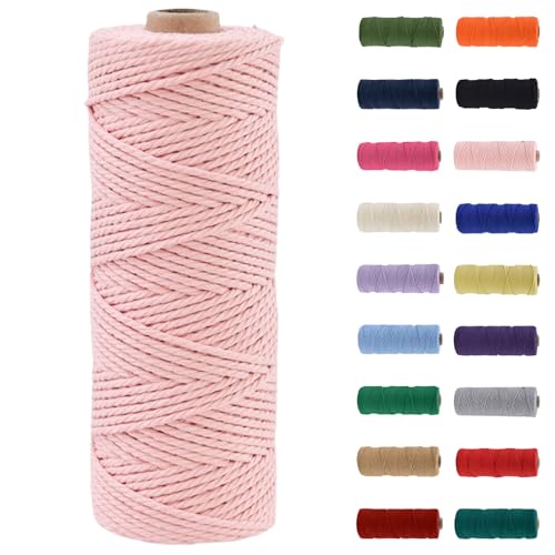 Makramee Garn 2mm Makramee Garn Hellrosa Makramee Baumwollgarn