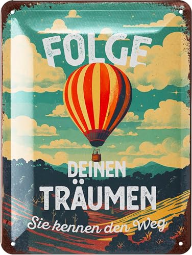 Lanolu Retro Blechschilder Folge Deinen Tr Umen Vintage