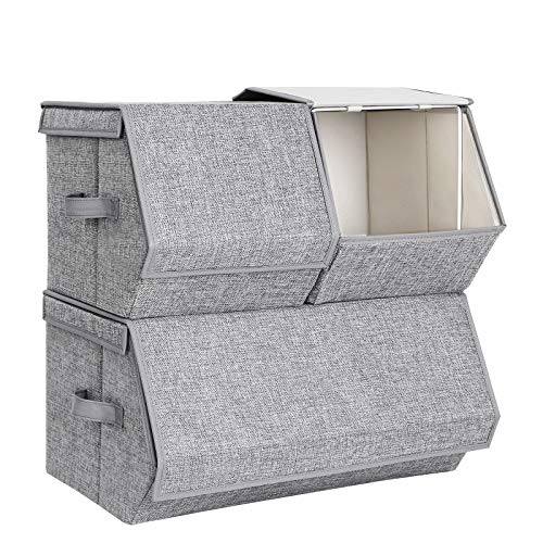 Songmics Stapelbare Aufbewahrungsbox Mit Deckel 3er Set Spielzeug