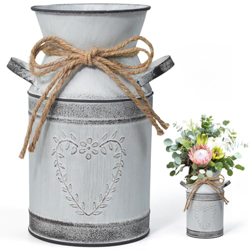 Zuxbolf Vintage Blumenvase Eisen Blumentopf Rustikal Mit Herz