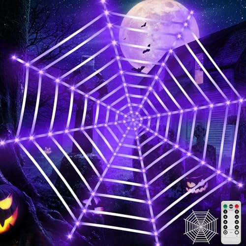 Vipnaji 3 6m Led Led Halloween Dekor Spinnennetz