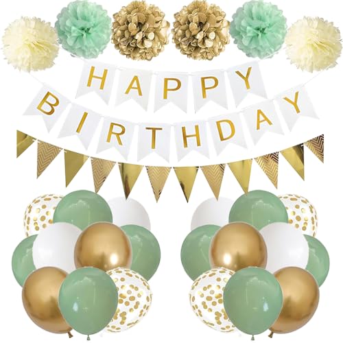 Geburtstag Dekoration Wei Gold Mann Frauen Geburtstagsdeko Happy