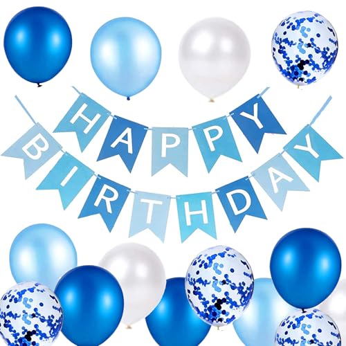 Luftballons Geburtstag Dekoration Set Blau Wei E Geburtstagsdeko