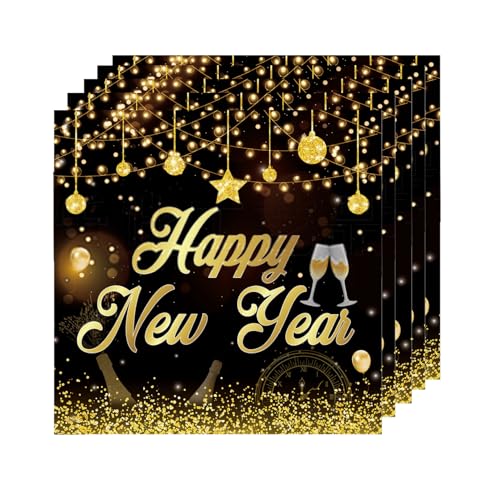 20 St Ck Silvester Servietten 33x33cm Happy New