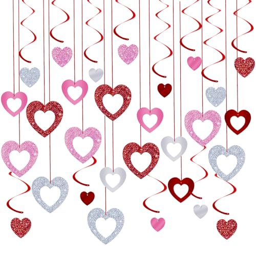 Marforever Herz Deckenh Nger Herz Glitter Girlande Herz