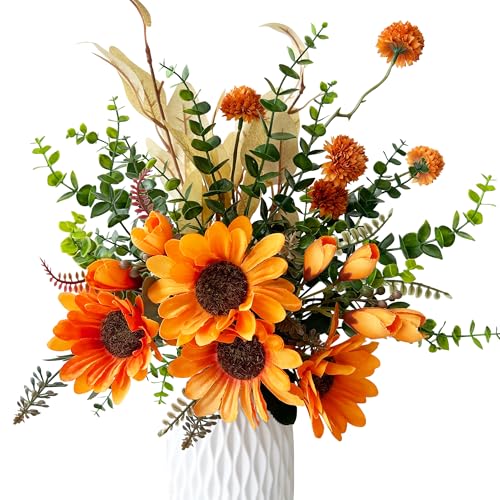 Rollway K Nstliche Sonnenblumen Deko Kunstblumen Herbst Blumenstrau