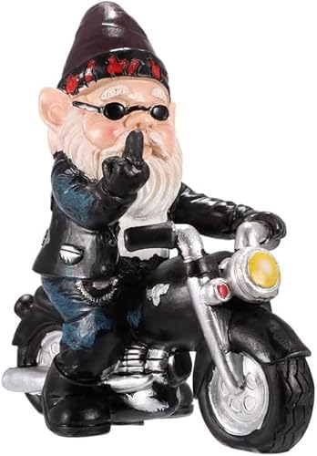 Ruiaqer Gartenzwerg Motorrad Zwerge 13 3cmx13cm Statue Wasserdicht