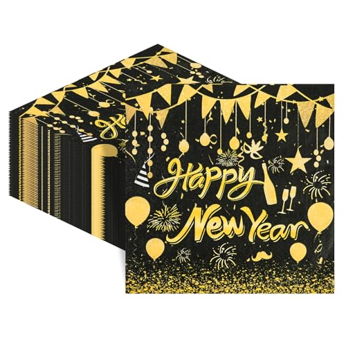 40 St Ck Silvester Servietten 2026 33x33 Cm