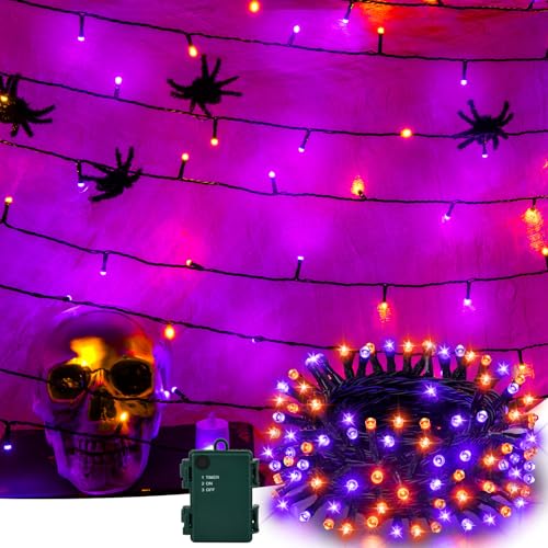 Etopgo Halloween Deko Lichterkette 5m 50led Orange Lila