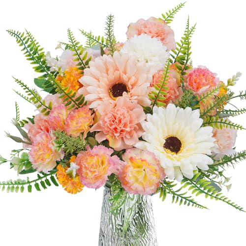 Luabue Kunstblumen Nelke Flieder Chrysantheme Mit Persischem Gras