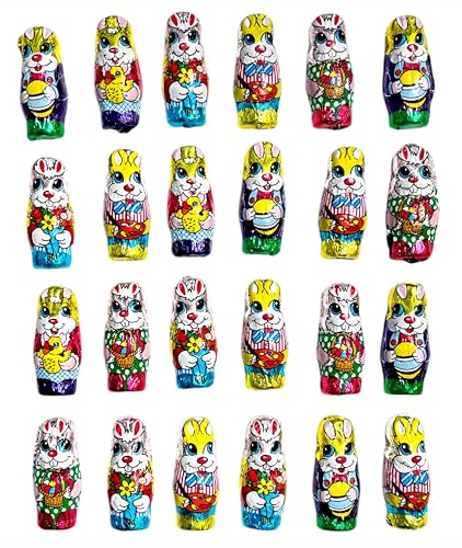 Osterdeko Sparpack 24 Osterhasen Aus Schokolade Einzeln Verpackt