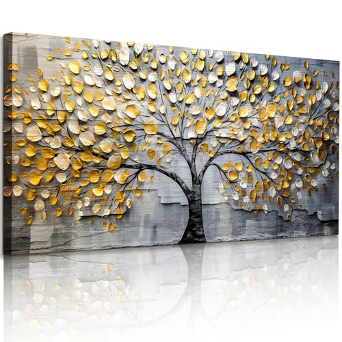 Jhhuamo Leinwand Bilder Gro Modernes Wohnzimmerbilder Goldener Baum