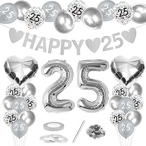 Silberhochzeit Luftballons Silber Luftballons Deko Set 25 Hochzeitstag