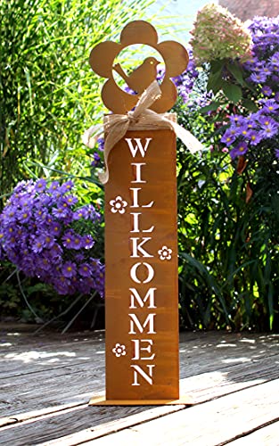 Rosts Ule Roststeele Willkommen 58cm Gro Rost Rostdeko