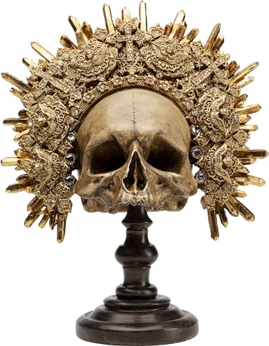 Kare Design Deko Objekt King Skull Braun Skulptur