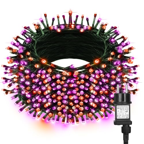 Withosent Halloween Lichterkette Outdoor 20m 200led Orange Lila