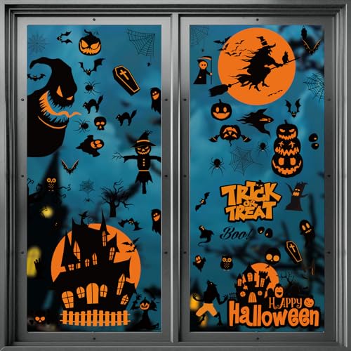 Slwoo Halloween Deko 98 St Ck Halloween Fensterbilder