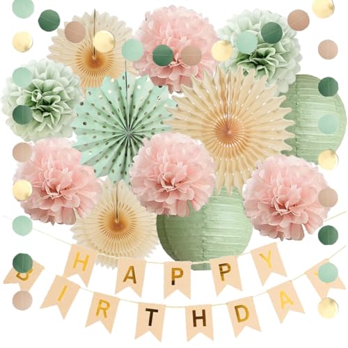 Geburtstagsdeko Salbeigr N Hellrosa M Dchen Deko Geburtstag