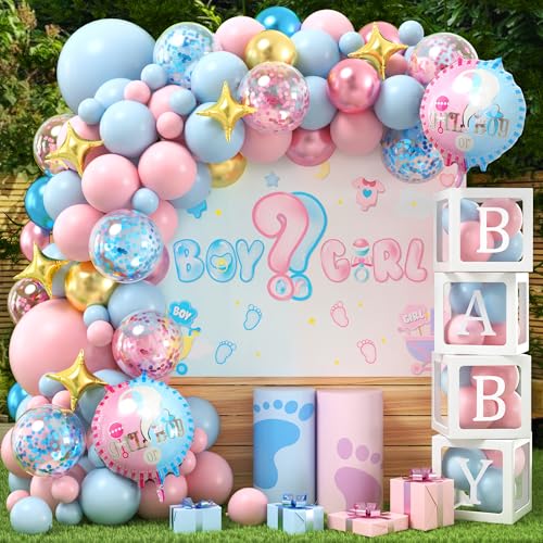 Vamei 122stk Gender Reveal Party Deko Babyparty Deko