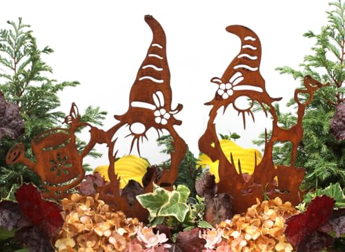 Lb H F 2er Set Gartenstecker Zwerge Roststecker