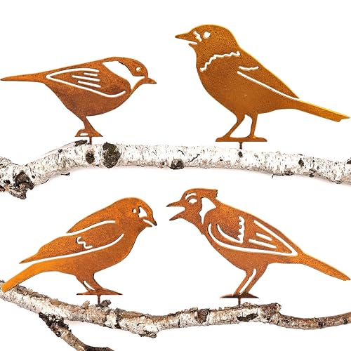 Jyuecian V Gel Gartenstecker 4er Rost Deko Gartendeko