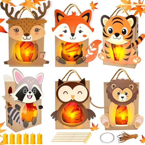 Tismhgku Herbst Laternen Bastelset 6 Pcs Laternen Bastelset