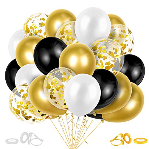 Luftballons Schwarz Gold 60 St Ck Metallic Gold