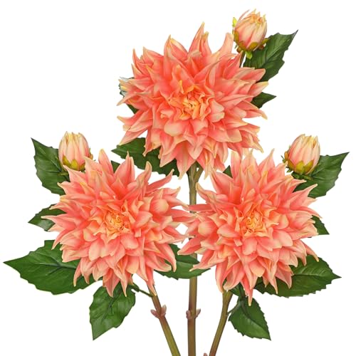 Hollyone 3er Set K Nstliche Dahlien Kunstblumen Wie