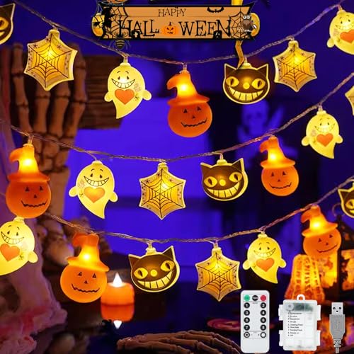 Veekaylichterkette Halloween Deko 3m 20 Led Usb Batteriebetrieb