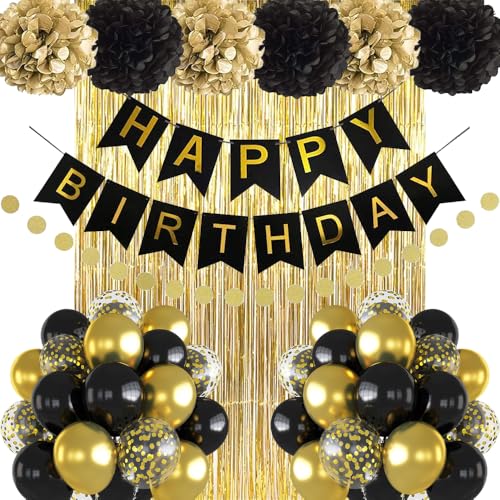 Geburtstagsdeko Schwarz Gold Geburtstag Party Deko Schwarz Gold