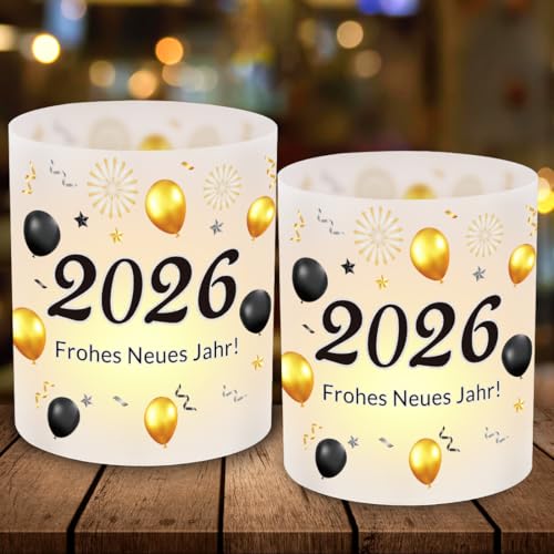 12 Windlicht Tischdeko Silvester Silvester Deko 2026 Frohes