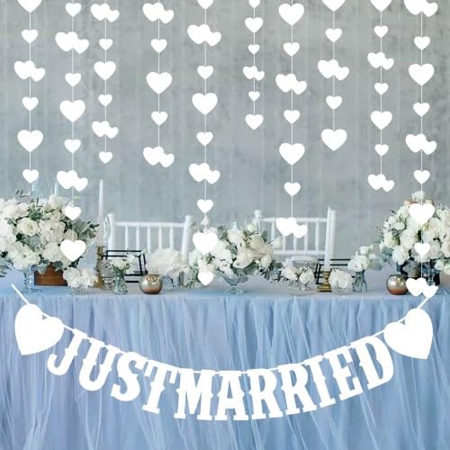 Wei Just Married Girlande Mit 4 St Ck