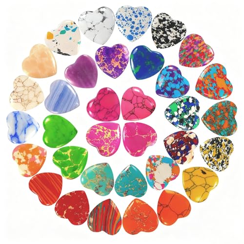 34 St Ck Kristalle Edelsteine Herz Stein Set