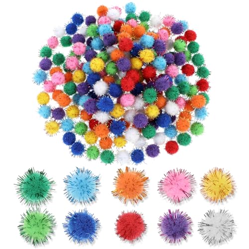 Tyqour 200 St Ck Bunte Pompons Zum Basteln