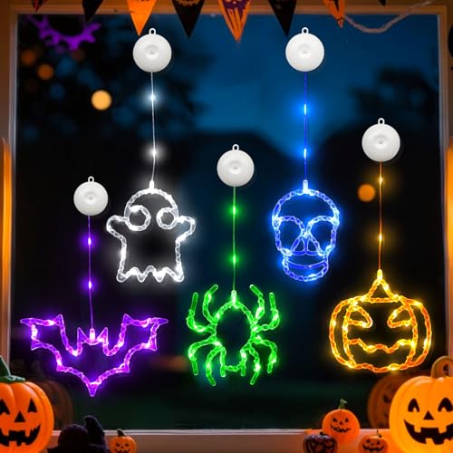 Hekasvm Halloween Fenster Deko Lichter Mit Saugnapf Und