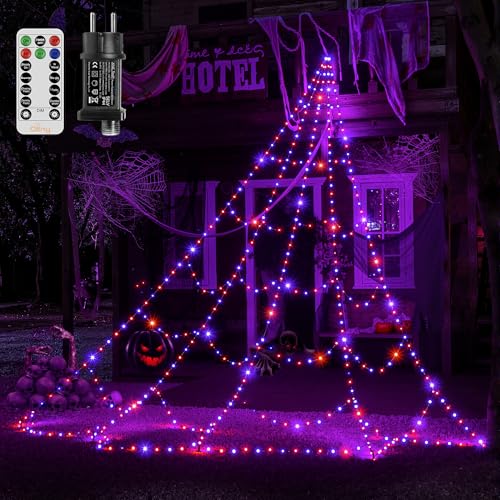 Ollny 3x3m 266 Leds Halloween Spinnennetz Halloween Lichterkette