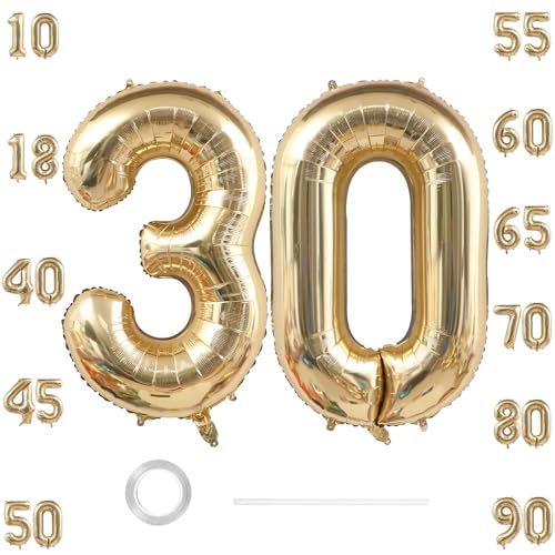 Goldrock Xxl Luftballon 30 Geburtstag Deko Wei Gold