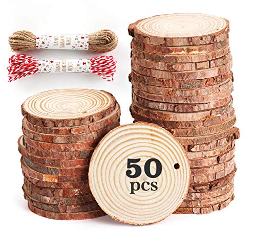 Ilauke 50 St Ck Holzscheiben Mit Loch 6